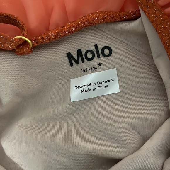 NWT !!!! MOLO Ruffled Asymmetrical Swimsuit in Rusty Orange …pairs with cover up - Picture 3 of 4